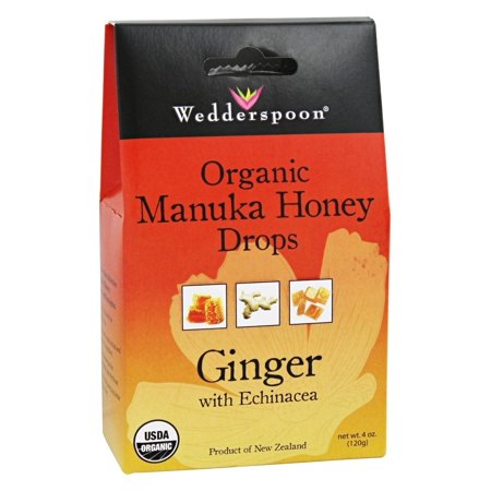 Wedderspoon Honey Drop Manuka Ginger Organic, 4 Oz