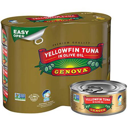 Genova Premium Yellowfin Tuna in Olive Oil  Wild Caught  Solid Light  5 Oz. Can (Pack of 8)