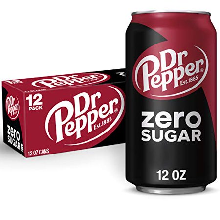 Dr Pepper Zero Sugar Soda  12 Fl Oz Cans (Pack of 24)