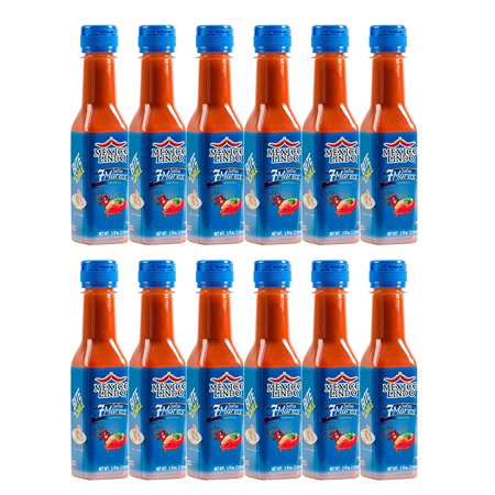 Mexico Lindo 7 Mares Hot Sauce  Perfect for Fish & Seafood  Spicy Flavor  5 Fl Oz Bottles (Pack of 12)