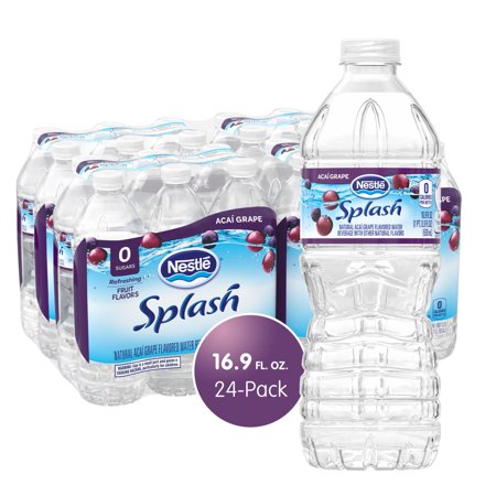 NESTLE SPLASH Water, Acai Grape Flavor, 16.9 FL OZ Plastic Bottles (24 Count) Pack of 2