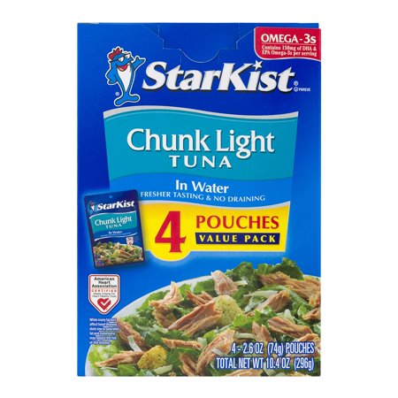 StarKist Chunk Light Tuna in Water â€“ 2.6 Ounce Pouch (Pack of 4)