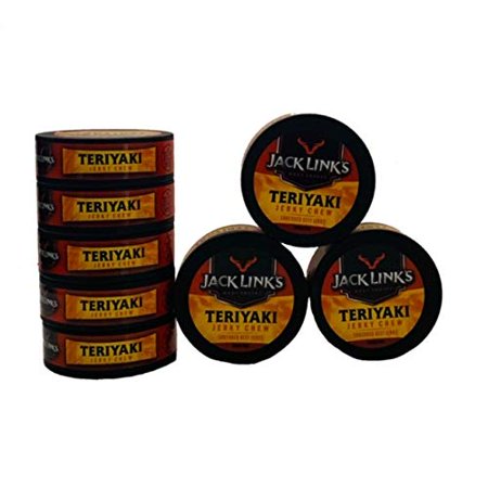 Jack Links Teriyaki Beef Jerky Chew | Shredded Beef Jerky | .32 Oz Canisters | Pack of 8