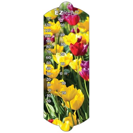 Headwind Consumer Products 840-0049 Indoor/Outdoor Thermometer with Flower  10-Inch