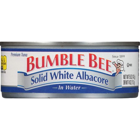 BUMBLE BEE Solid White Albacore Tuna in Water, Canned Tuna Fish, High Protein Food, 5 Ounce Can (Pack of 24)