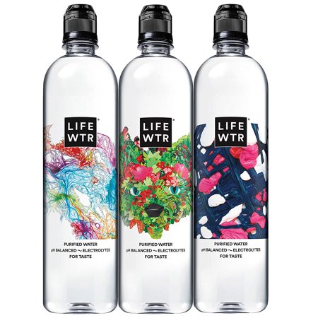 LIFEWTR Premium Purified Water, PH Balanced with Electrolytes for Taste, 23.7 Fl Oz Flip Cap Bottles, 700 ML (12 Count)