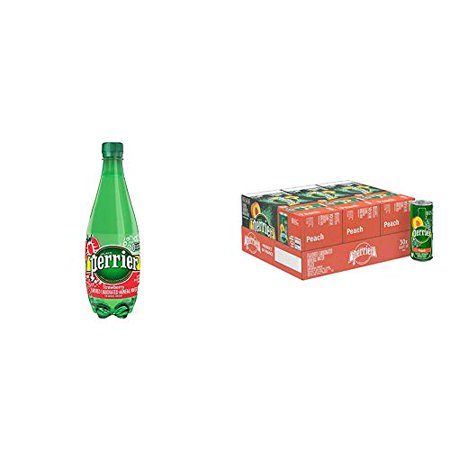 Strawberry Flavored Carbonated Mineral Water, 16.9 Fl Oz (24 Pack) Plastic Bottles & Peach Flavored Carbonated Mineral Water, 8.45 Fl Oz (30 Pack) Sli