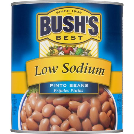 BUSH'S Low Sodium Pinto Beans, Plant Based Protein, Canned Beans, 111 Oz
