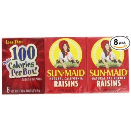 Sun-Maid Raisins Seedless. 1 OZ, 6 CT (Pack of 8)