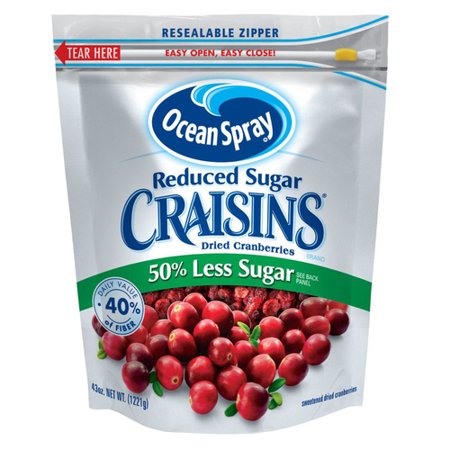 Ocean Spray Reduced Sugar Craisins Dried Cranberries  43 Oz.