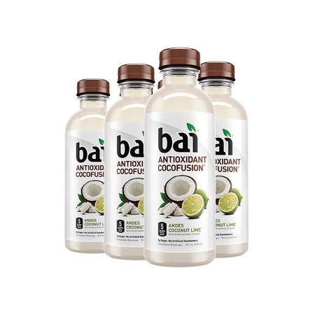 Bai Coconut Flavored Water, Andes Coconut Lime, Antioxidant Infused Drinks, 18 Fluid Ounce Bottles, 6 Count