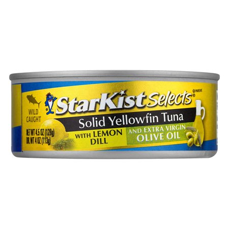 StarKist Selects E.V.O.O. Solid Yellowfin Tuna with Lemon Dill and Extra Virgin Olive Oil - 4.5 Oz Can (Pack of 12)