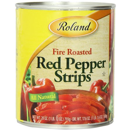 Roland Fire Roasted Peppers, Red Strips, 28 Ounce (Pack of 4)