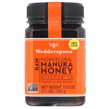 (2 Pack) WEDDERSPOON Raw Monofloral Manuka Honey KFactor 16 500g 17.6 OUNCE