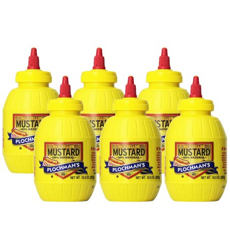 Plochmans Original Mild Classic Yellow Mustard  10.5 Oz (6 Pack)