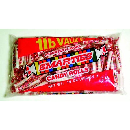 Smarties Candy Rolls Assorted Flavors  1 LB (Pack of 24)