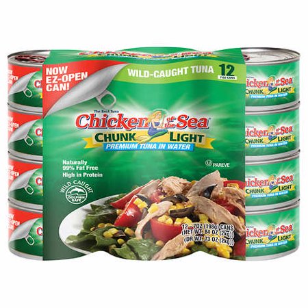 Chicken of the Sea Premium Chunk Light Tuna in Water 7 Oz. Cans  12-count