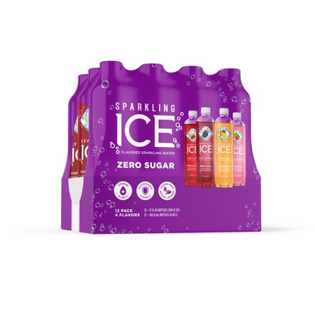 Sparkling IceÂ® Variety Pack, 17 Fl Oz, 12 Count (Black Raspberry, Cherry Limeade, Orange Mango, Kiwi Strawberry)