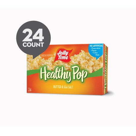 JOLLY TIME 100 Calorie Healthy Pop Butter Microwave Popcorn, 24 Ct (3 Oz. Bags)