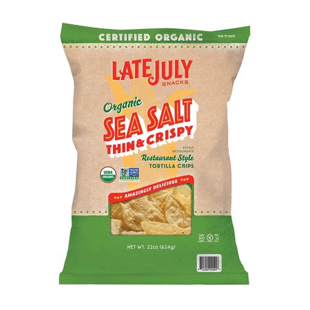 Late July Snacks  Thin and Crispy Organic Tortilla Chips  Sea Salt  22 Oz. Bag