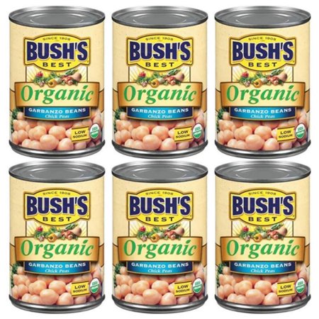 BUSH'S Best Organic Garbanzo Beans, 15 Oz  (6-Pack)