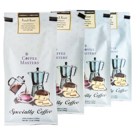 Coffee Masters Flavored Coffee, Cinnamon Hazlenut, Ground, 12-Ounce Bags (Pack of 4)