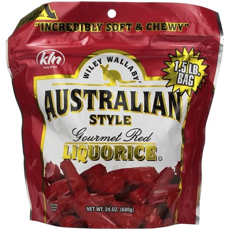 Wiley Wallaby Australian Goumet Style Red Licorice Candy 24 Oz. (Pack of 4)