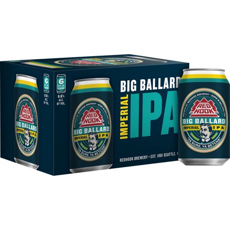 Redhook Big Ballard IPA, 6 Pack 12 Fl. Oz. Cans, 8.6% ABV