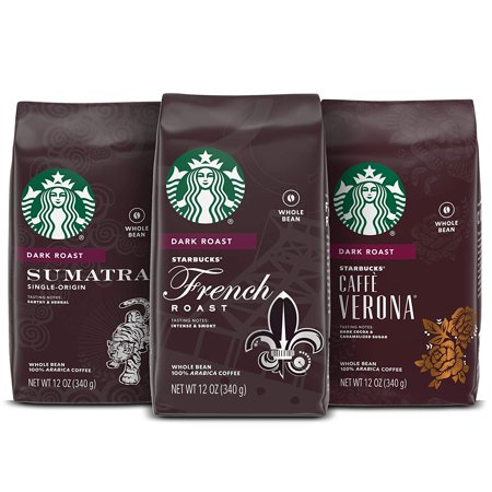 Starbucks Dark Roast Whole Bean Coffee ? Variety Pack ? 3 Bags (12 Oz. Each)