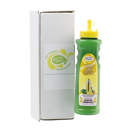 Master of Mixes Cocktail Essentials Single Pressed Lemon Juice, 375 ML Bottle (12.7 Fl Oz), Individually Boxed
