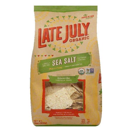 Late July Organic Sea Salt Restaurant Style Tortilla Chips, 11 Oz (Pack of 9)