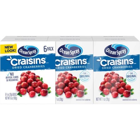 Ocean Spray Craisins Cranberries, the Original, Dried - 6 Pack, 1 Oz Boxes