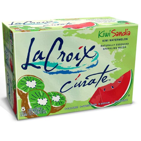 CAorate Kiwi-Sandia Sparkling Water, Kiwi Watermelon,Slim Cans, Naturally Essenced, 0 Calories, 0 Sweeteners, 0 Sodium ,12 Fl Oz (Pack of 8)