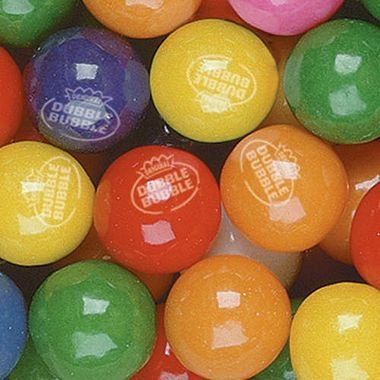 Dubble Bubble Tropical Fruit 24mm Gumballs 1 Inch, 3 Pounds Approximately 165 Gum Balls.