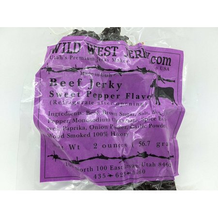 Premium Delicious 100% Natural Beef Sweet Pepper 2 OZ. Wild West Jerky