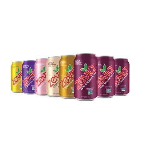 Zevia Zero Sugar  0 Calorie  Caffeine-Free Soda Pop  Variety Pack  12 Fl Oz  18 Pack Cans