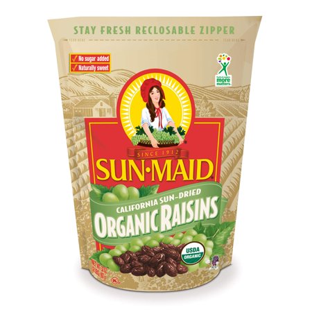 Sun-Maid Organic Raisins - Dried Fruit Snacks - Healthy Snacks for Kids - 32oz (One 2 LBS Resealable Bag)