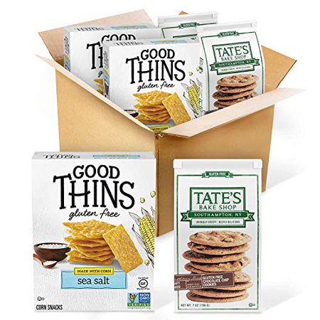 Sea Salt Gluten Free Crackers, Corn and Rice Snacks, Chocolate Chip Cookies, 4 Count