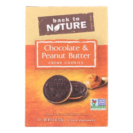 Back to Nature Cookies - Chocolate Peanut Butter Cream - Case of 6 - 9.6 Oz.