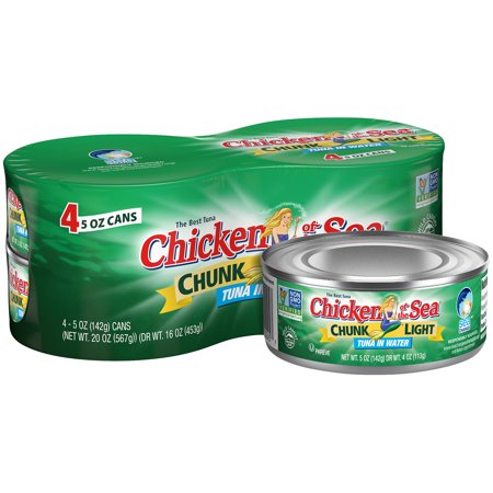 Chicken of the Sea Chunk Light Tuna in Water, 5 Oz, 4 Count