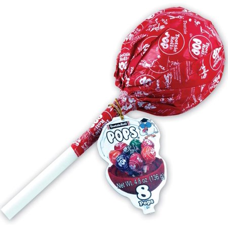 GIANT TOOTSIE ROLL POP Container Holds 8 Hard Candy Lollipops