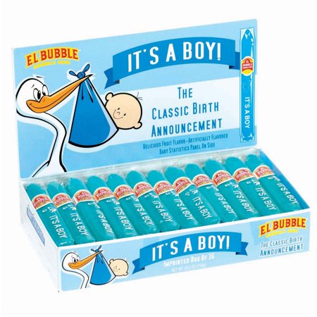 Dubble Bubble Its a Boy! Blue Bubble Gum Gender Reveal Cigars (Pack of 36)