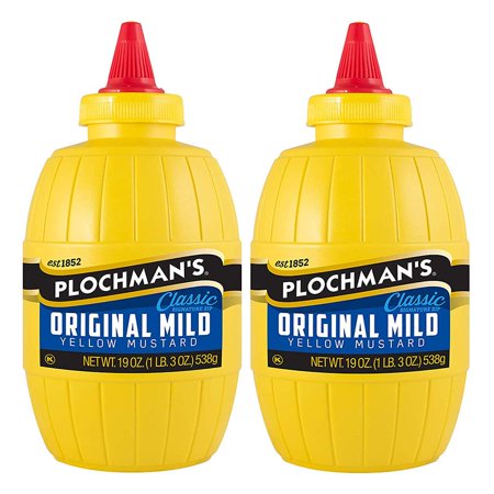 Plochmans Original Mild Classic Yellow Mustard, 19 Oz (2 Pack)