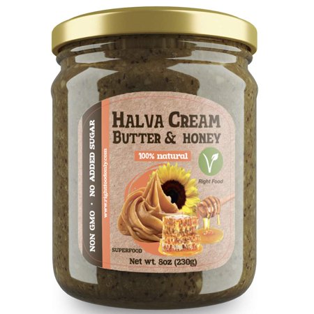 Halva Cream Butter with Honey  Creamy Natural Sweet Spread  No Added Sugar  100% Superfood