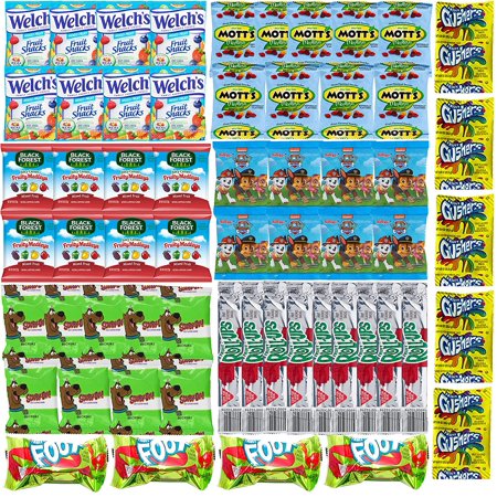 Assorted Candy Variety Pack - Bulk Fruit Snacks for Kids - Candy Includes Gushers, Fruit Roll up, Fruit by the Foot, Welch's, Mott's, Scooby Doo, Blac