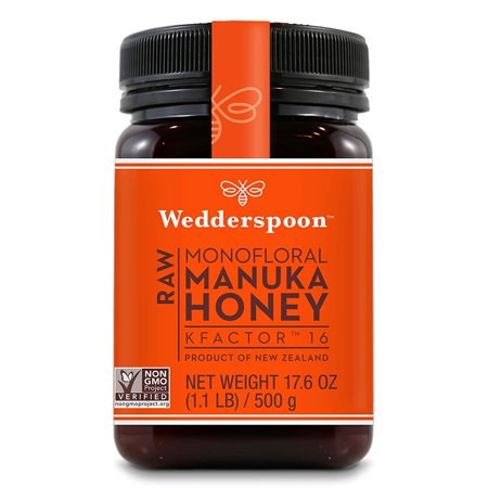 Wedderspoon Raw Premium Manuka Honey KFactor 16+, Unpasteurized, Genuine New Zealand Honey, Multi-Functional, Non-GMO Superfood, 17.6 Ounce