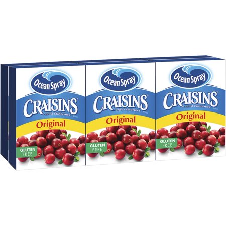 Ocean Spray Craisins Dried Cranberries, 1 Ounce Brick Pack (2 Six-Packs)