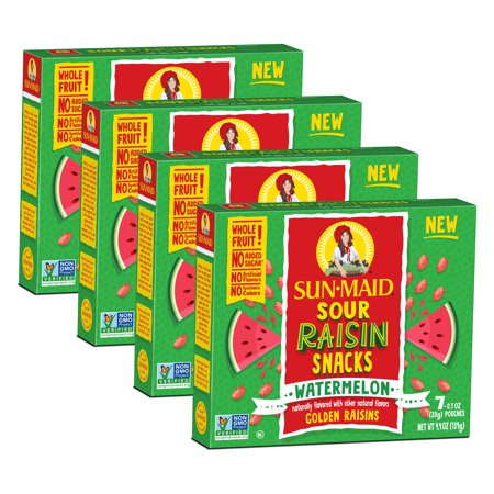 Sun-Maid Watermelon Sour Raisin Snacks, 0.7 Oz, 7 CT (4-Pack)