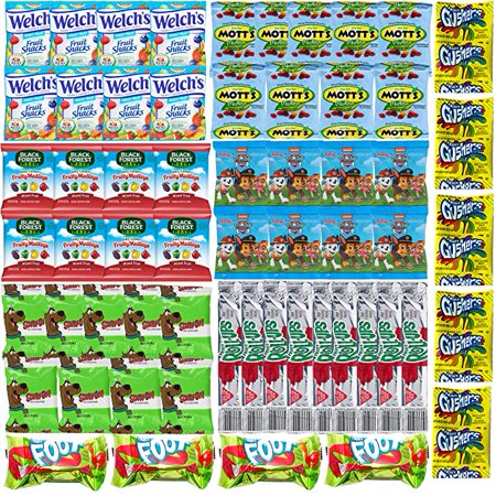 Assorted Candy Variety Pack - Bulk Fruit Snacks for Kids - Candy Includes Gushers, Fruit Roll up, Fruit by the Foot, Welch's, Mott's, Scooby Doo, Blac