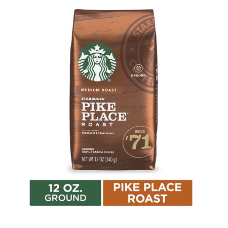 Starbucks Medium Roast Ground Coffee ? Pike Place Roast ? 100% Arabica ? 1 Bag (12 Oz.)